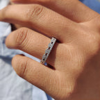 Double Row Diamond Band with Round Cut Sparkle