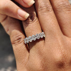 Oval Wedding Band In White Gold