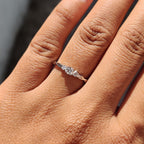Three Stone Diamond Ring with Twisted Band