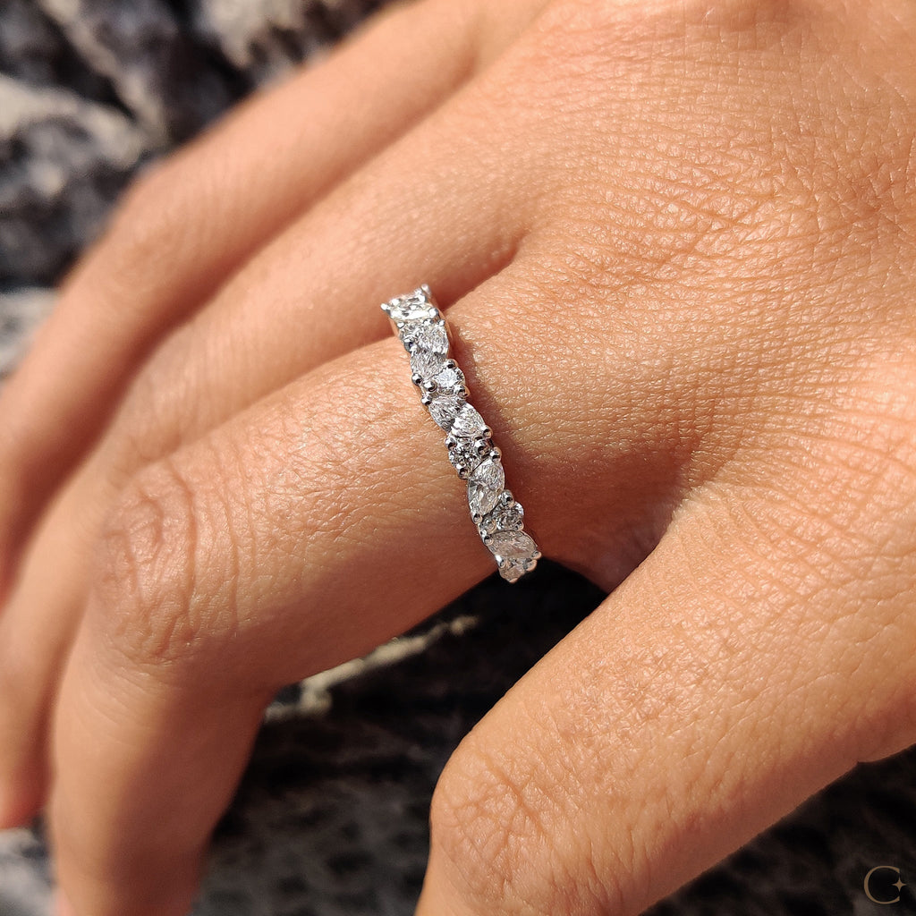 Half Eternity Wedding Band In Rose Gold