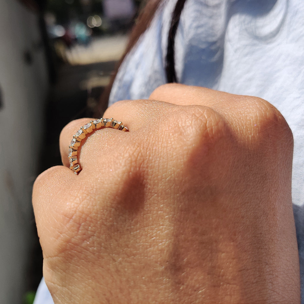 Shared Prong Rose Gold Eternity Band