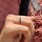 Full Eternity Black Stone Wedding Band