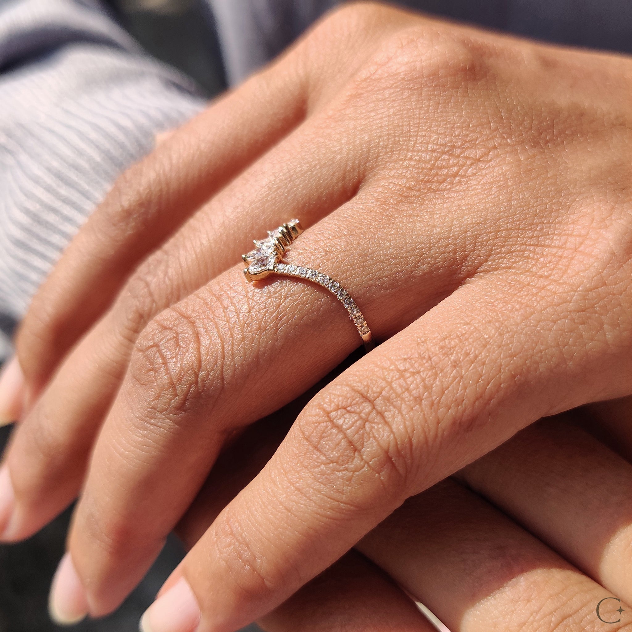 Tiara Wedding Band in Marquise and Round Diamond