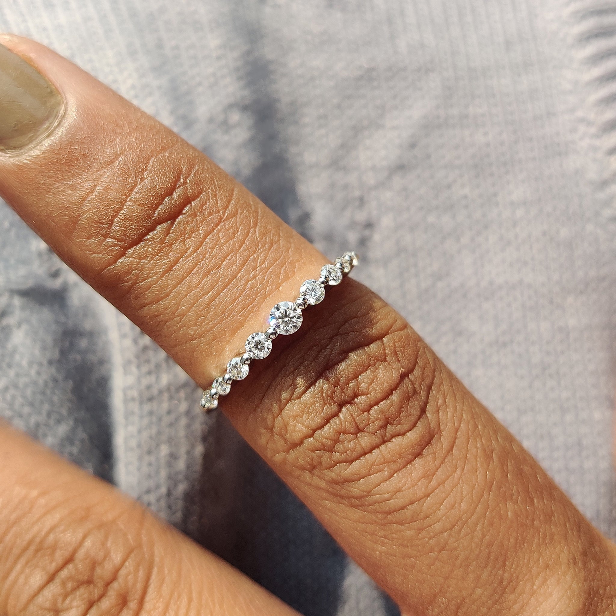 Shared Prong Eternity Band In White Gold