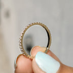 Round Moissanite With Yellow Gold Eternity Band