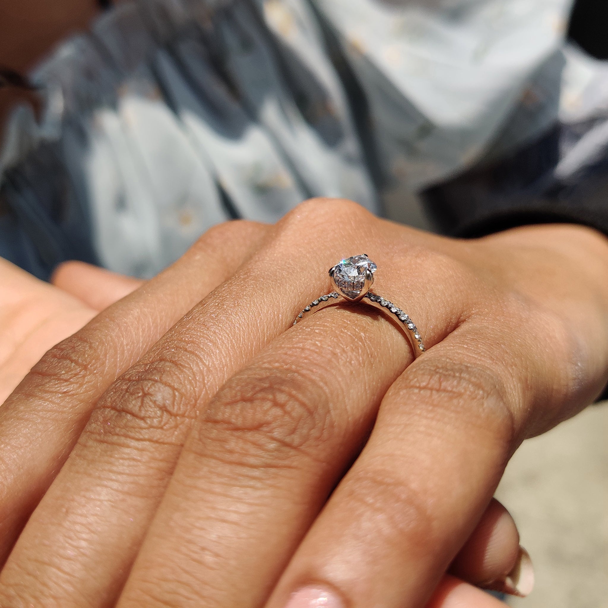 Pave Set Diamond Ring In Rose Gold