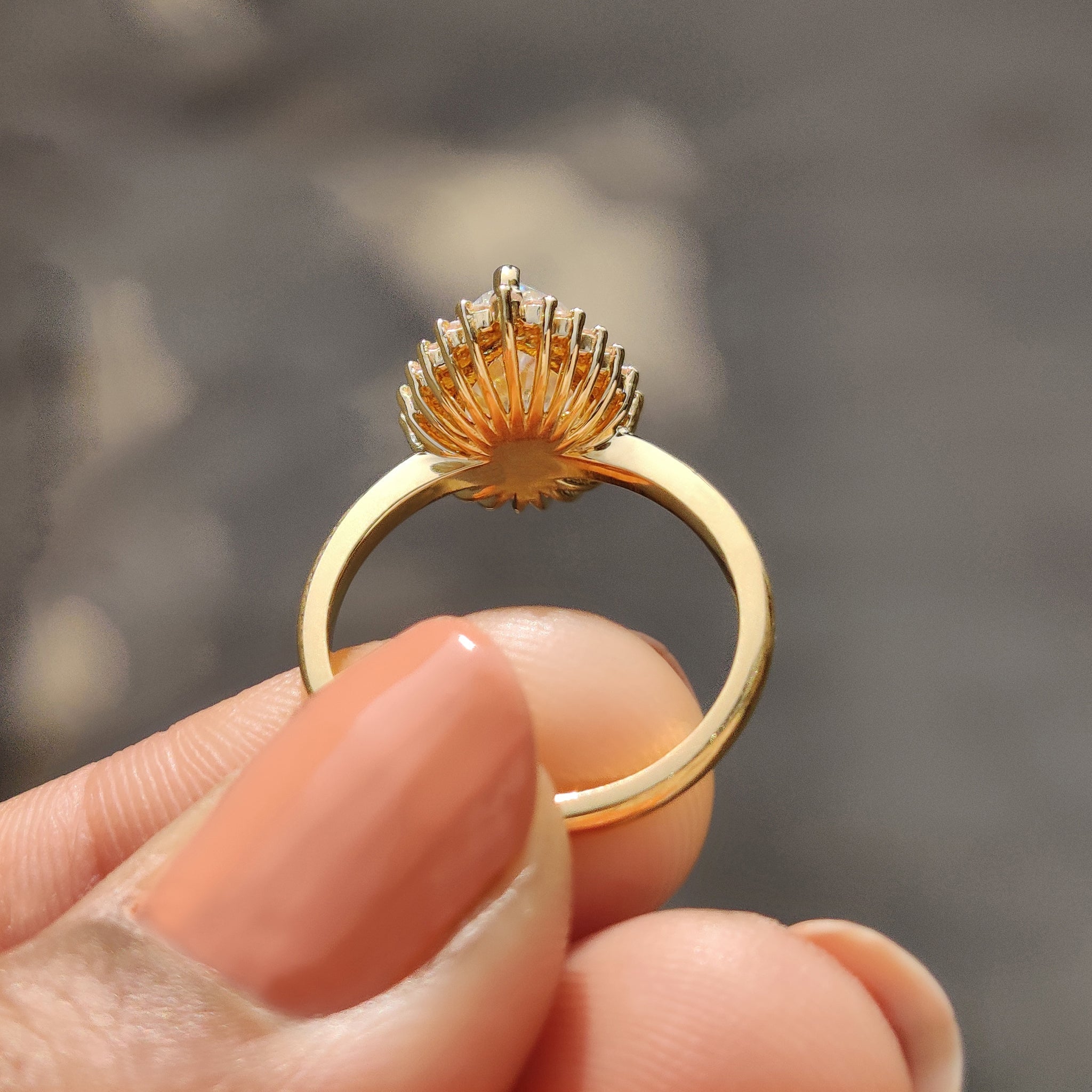 Pear Cut Engagement Ring With Halo Setting