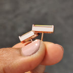 Baguette Cut Earrings In Semi Bezel Style