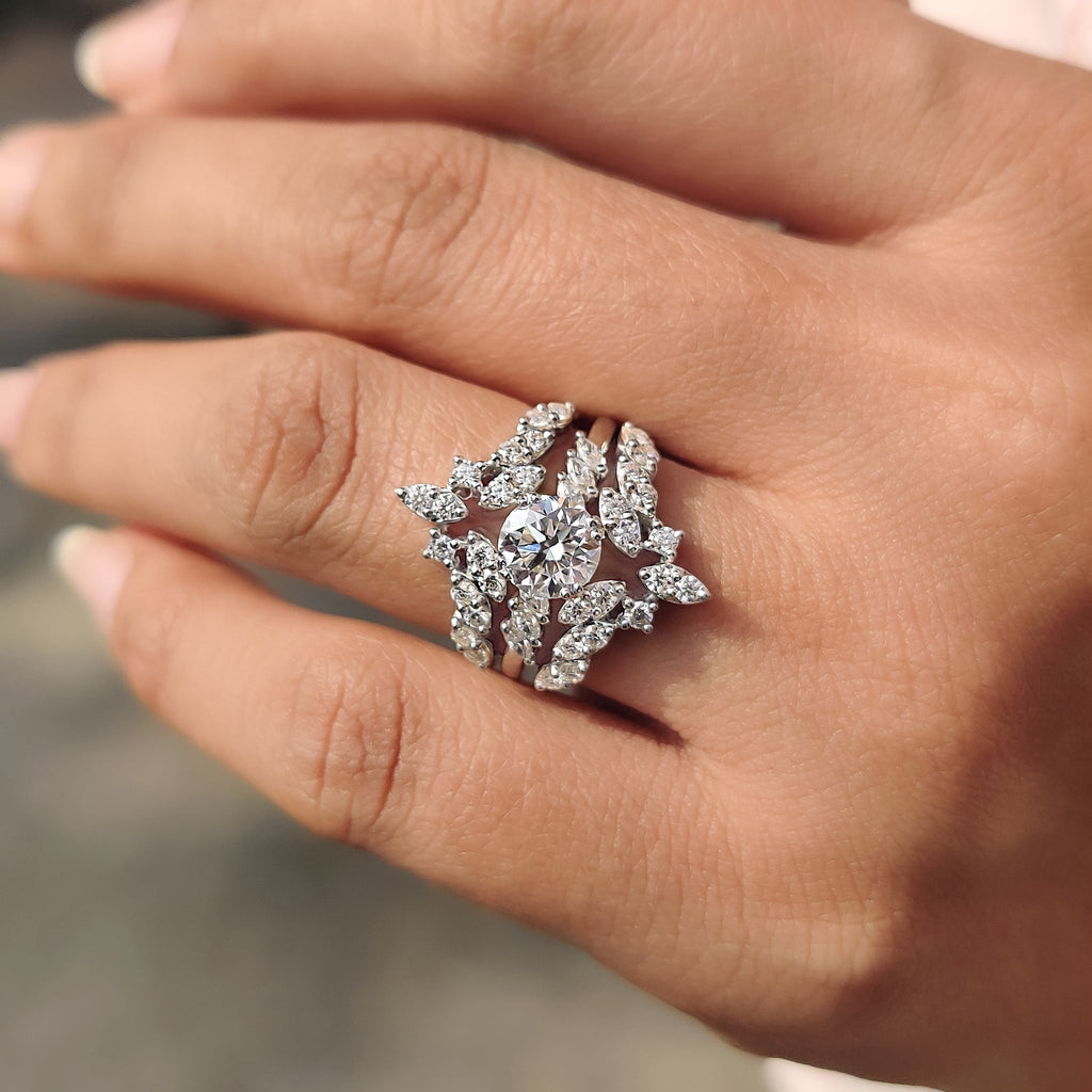 Round Cut Wrap Guard Ring Enhancer Wedding Band