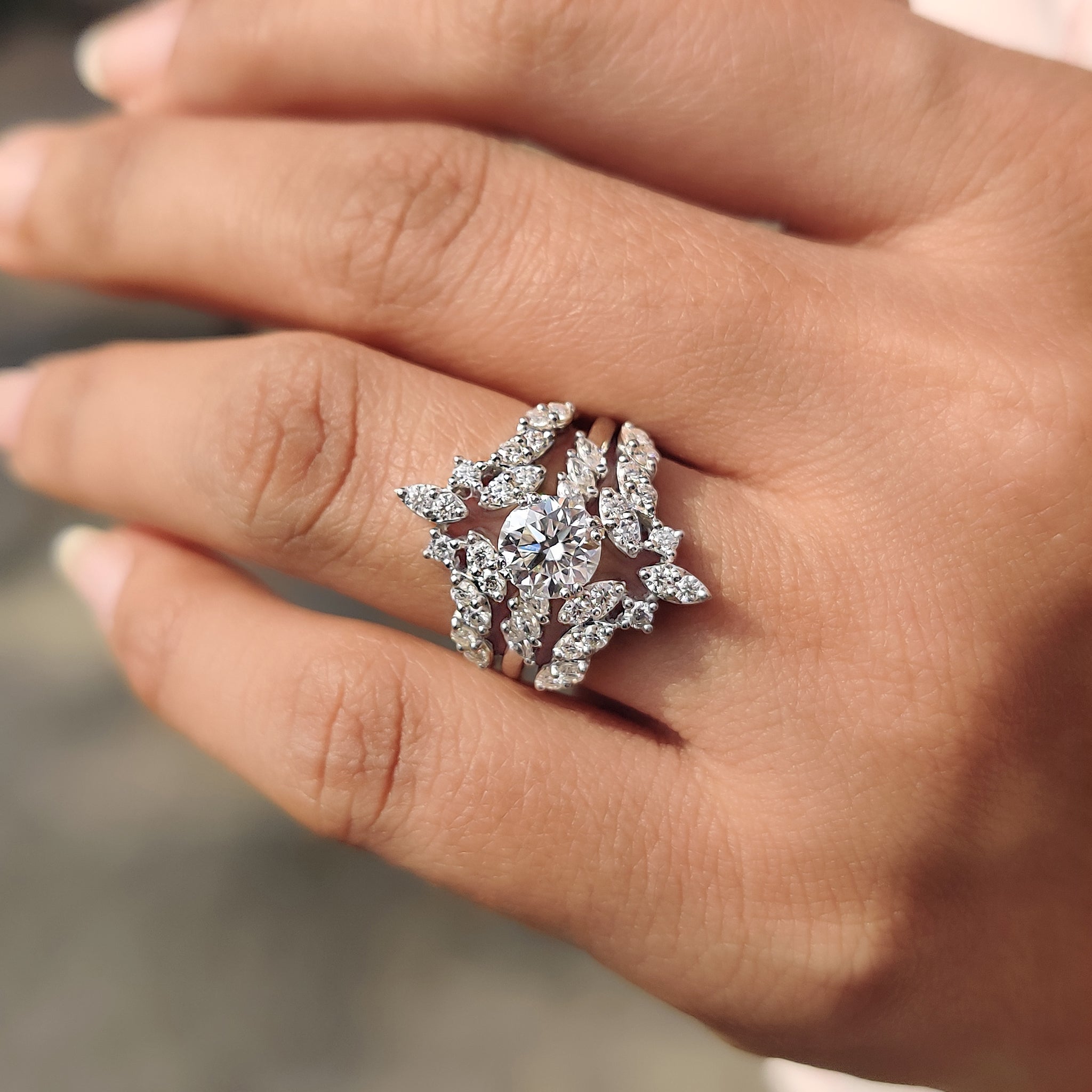 Round Cut Wrap Guard Ring Enhancer Wedding Band