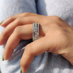 Three Row Pave Band With Clean Channel Set Style