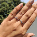2 Round Cut Moissanite In Open Gap Wedding Band
