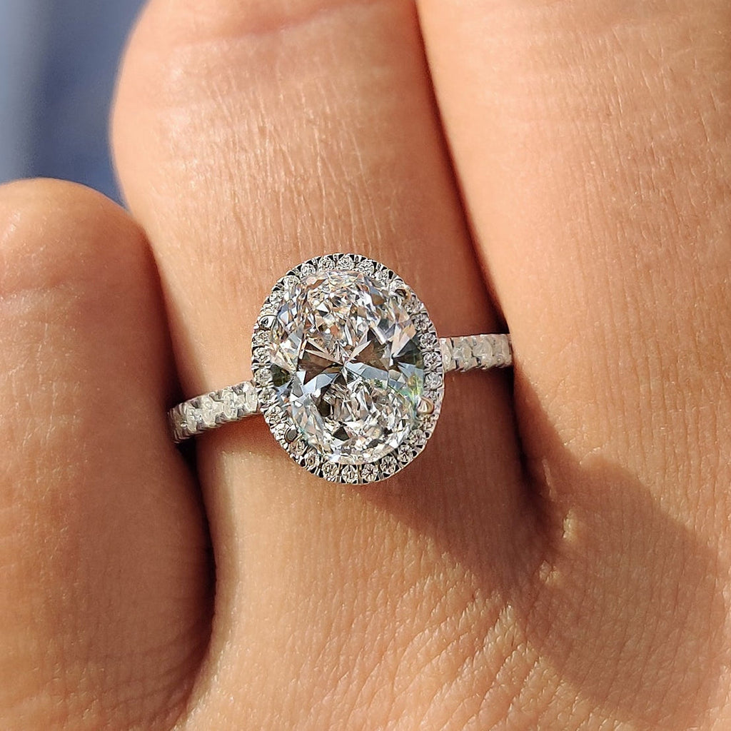 Oval Diamond Ring with Halo Style
