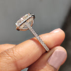 Radiant Cut Moissanite Ring in Cathedral Setting Style