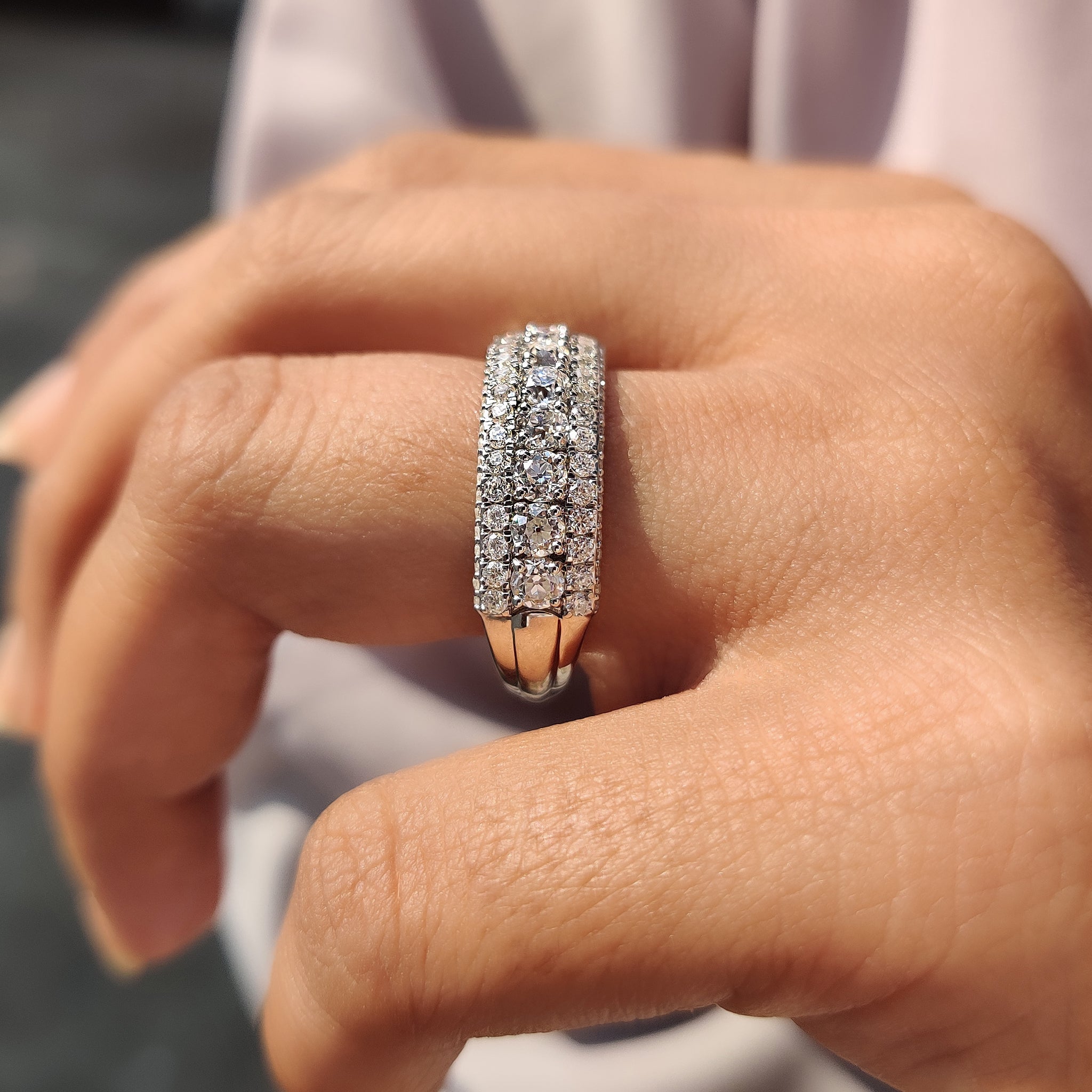 Old European Cut Multi Row Anniversary Band