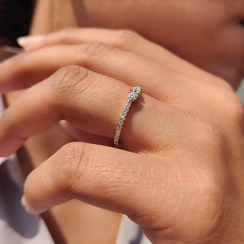 Yellow Gold Eternity Band With Round Diamond