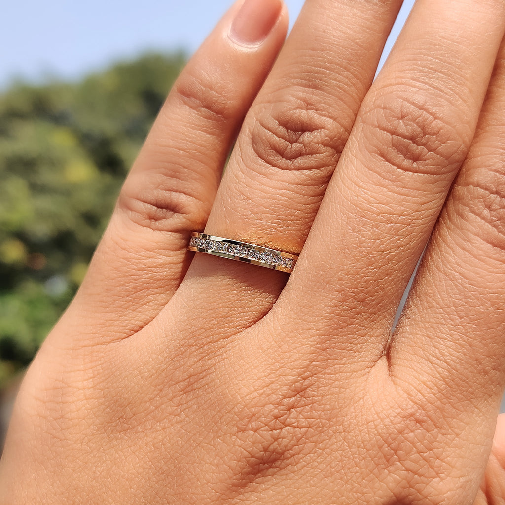 Round Cut Channel Set Diamond Band