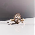 2.0 CT Oval Cut Moissanite Halo Engagement Ring