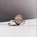 2.0 CT Oval Cut Moissanite Halo Engagement Ring