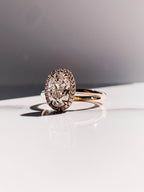 2.0 CT Oval Cut Moissanite Halo Engagement Ring