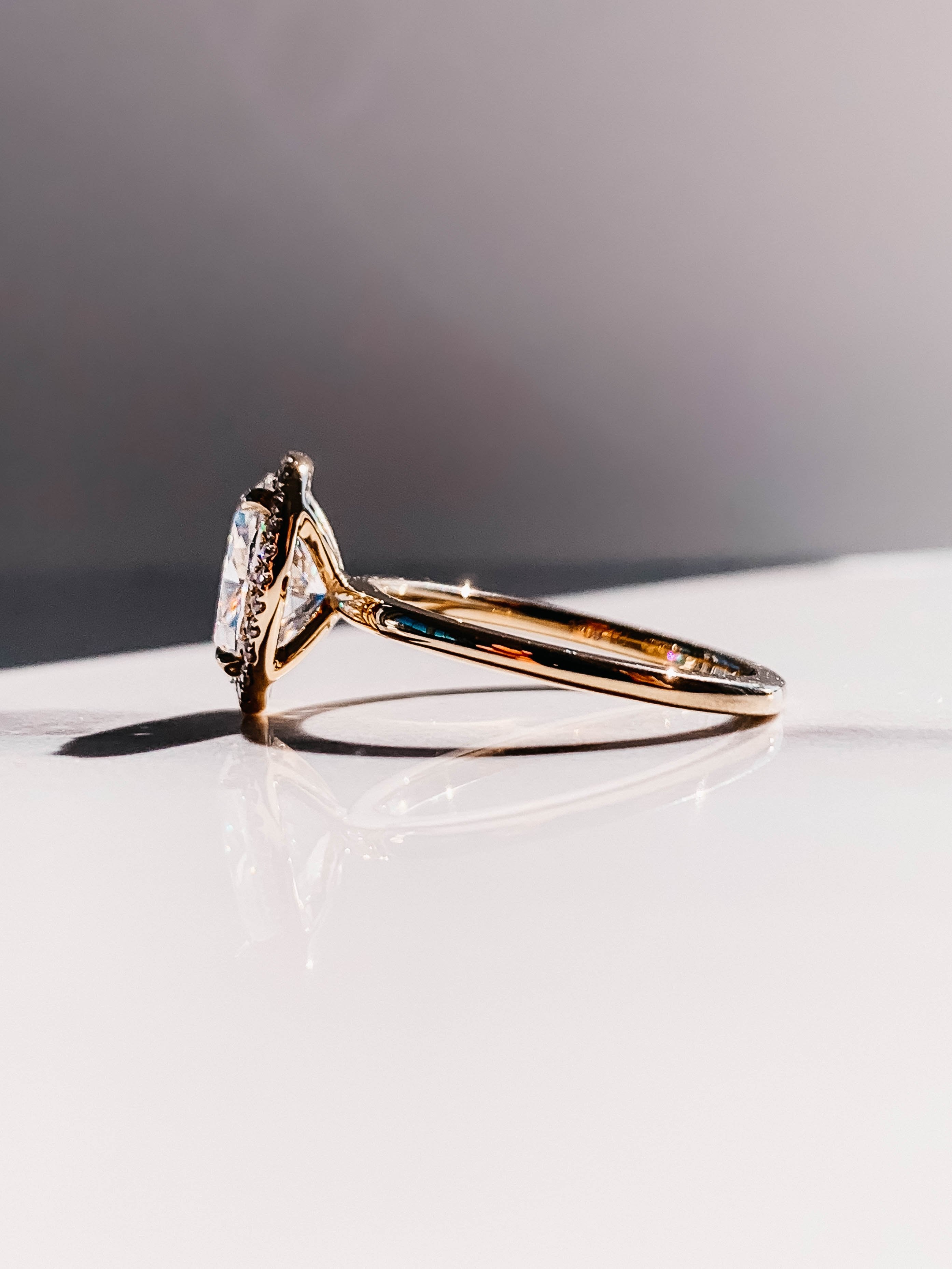 2.0 CT Oval Cut Moissanite Halo Engagement Ring