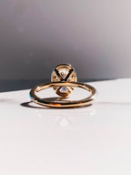 2.0 CT Oval Cut Moissanite Halo Engagement Ring