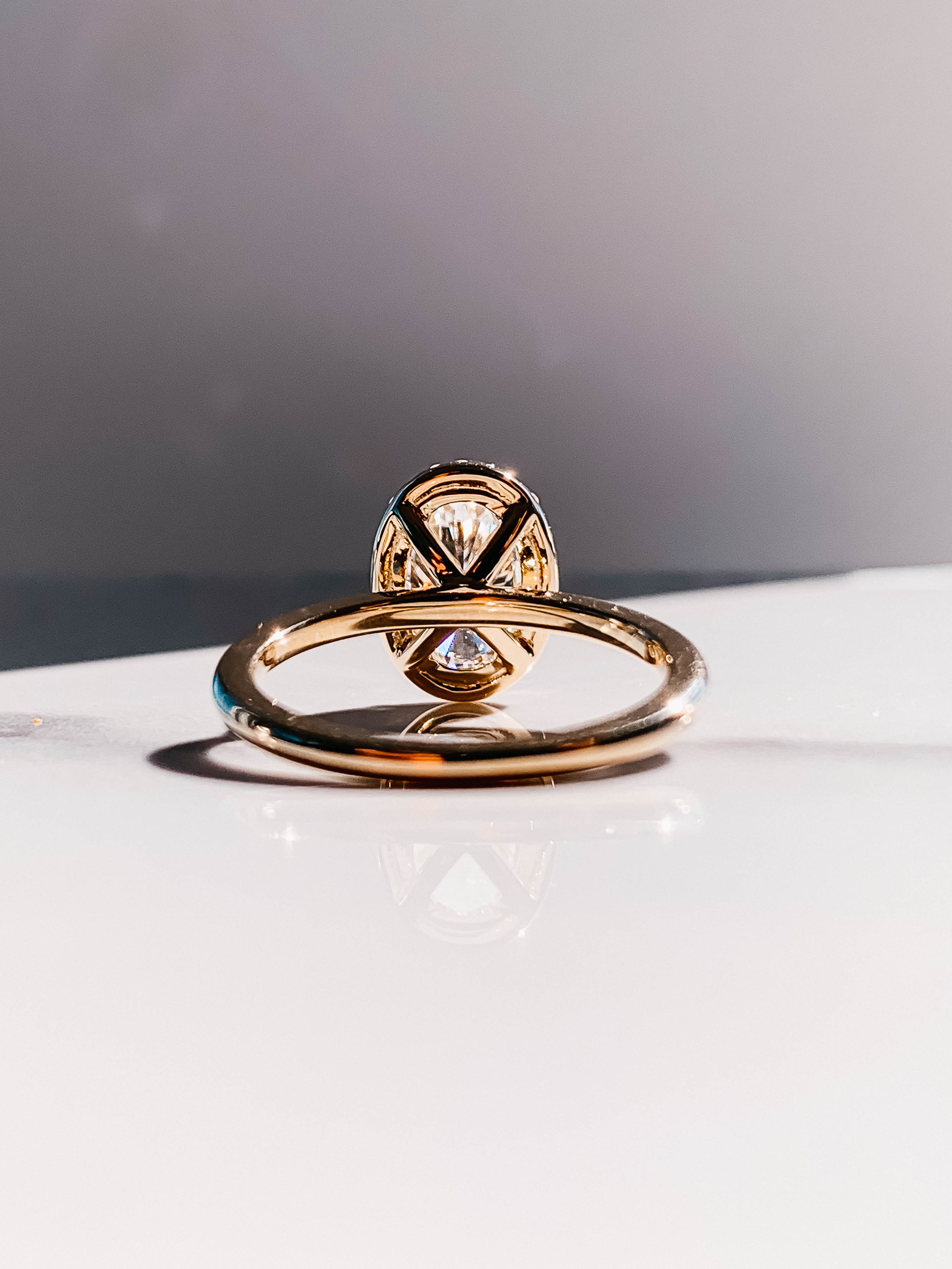 2.0 CT Oval Cut Moissanite Halo Engagement Ring