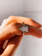 1.50 CT Pear Cut Solitaire Style Moissanite Engagement Ring