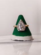 1.50 CT Pear Cut Solitaire Style Moissanite Engagement Ring