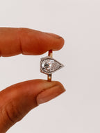 1.50 CT Pear Cut Solitaire Style Moissanite Engagement Ring