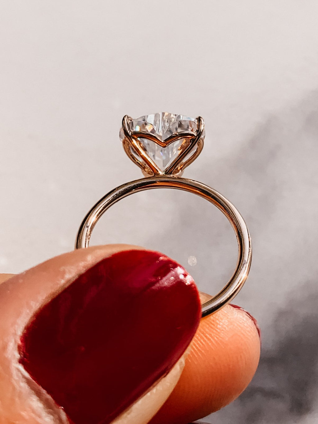 2.0 CT Heart Cut Moissanite Solitaire Engagement Ring