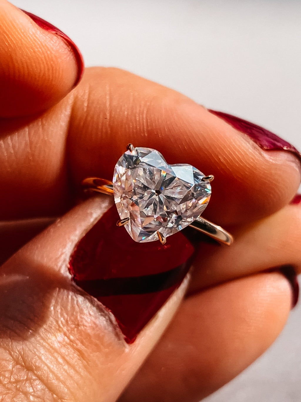 2.0 CT Heart Cut Moissanite Solitaire Engagement Ring