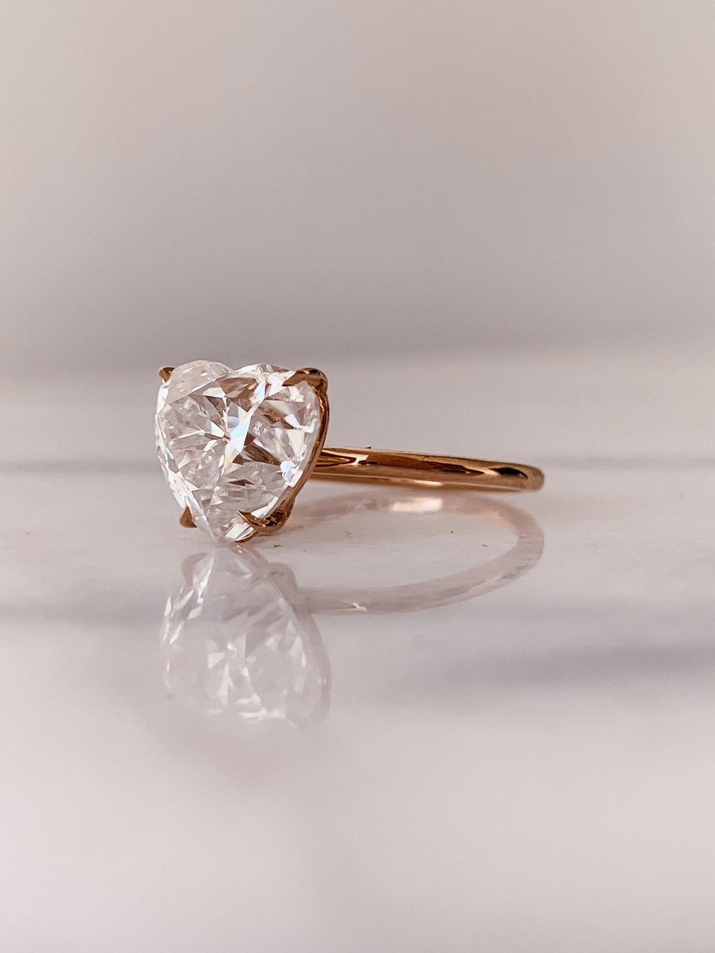 2.0 CT Heart Cut Moissanite Solitaire Engagement Ring
