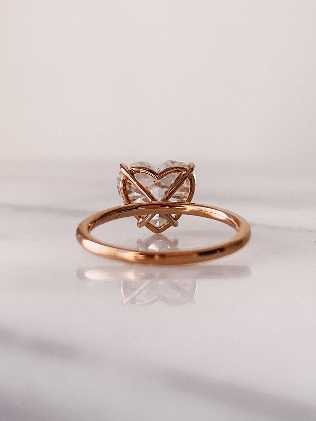 2.0 CT Heart Cut Moissanite Solitaire Engagement Ring