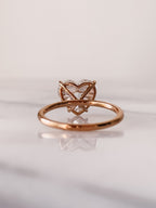 2.0 CT Heart Cut Moissanite Solitaire Engagement Ring