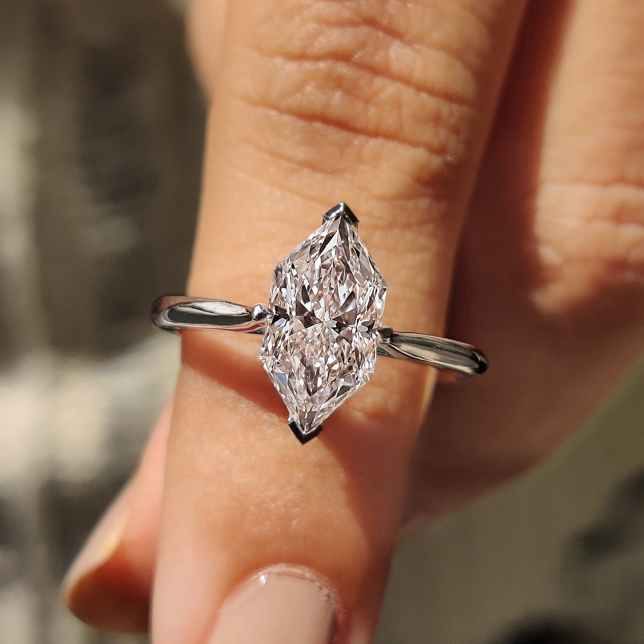 Hidden Halo Dutch Marquise Engagement Ring Main image