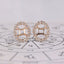 Gemini Earrings in Round Cut Halo Zodiac Style