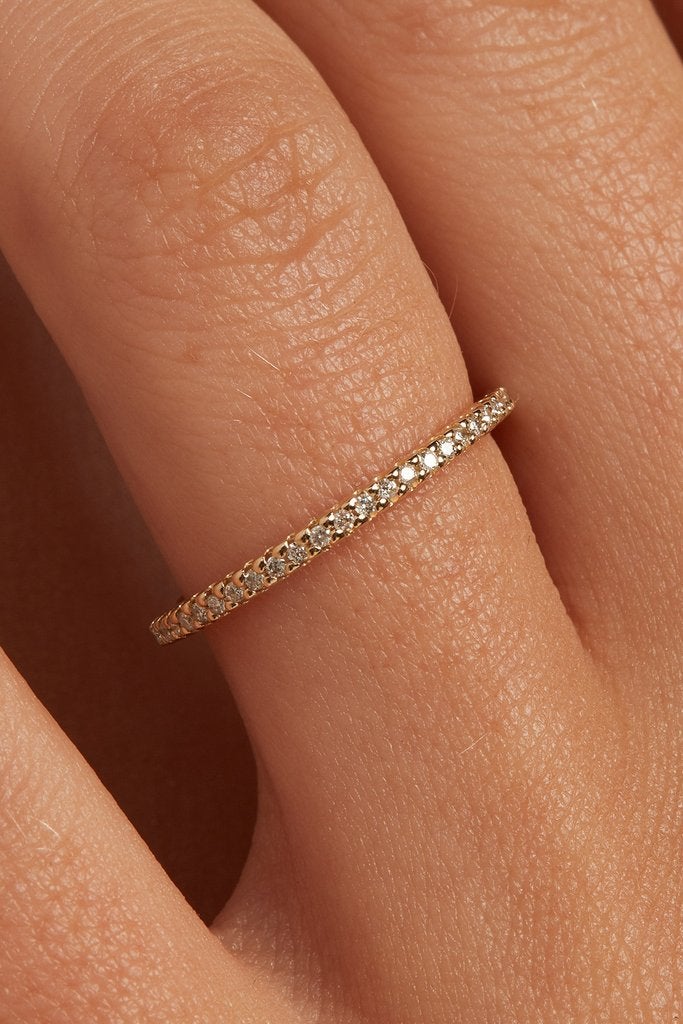 0.40 TCW Round Brilliant Cut Moissanite Half Eternity Wedding Band