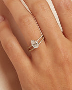 0.40 TCW Round Brilliant Cut Moissanite Half Eternity Wedding Band
