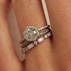 0.55 TCW Round Brilliant & Baguette Cut Half Eternity Wedding Band