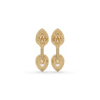 Yellow Gold Pear Diamond Bezel Set Earrings