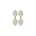 Yellow Gold Pear Diamond Bezel Set Earrings