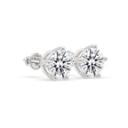 Round Diamond White Gold Stud Earrings