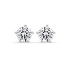 Round Diamond White Gold Stud Earrings