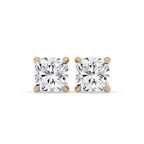 Round Cut Gold Diamond Stud Earrings