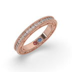 Round Diamond Half Eternity Vintage Wedding Band