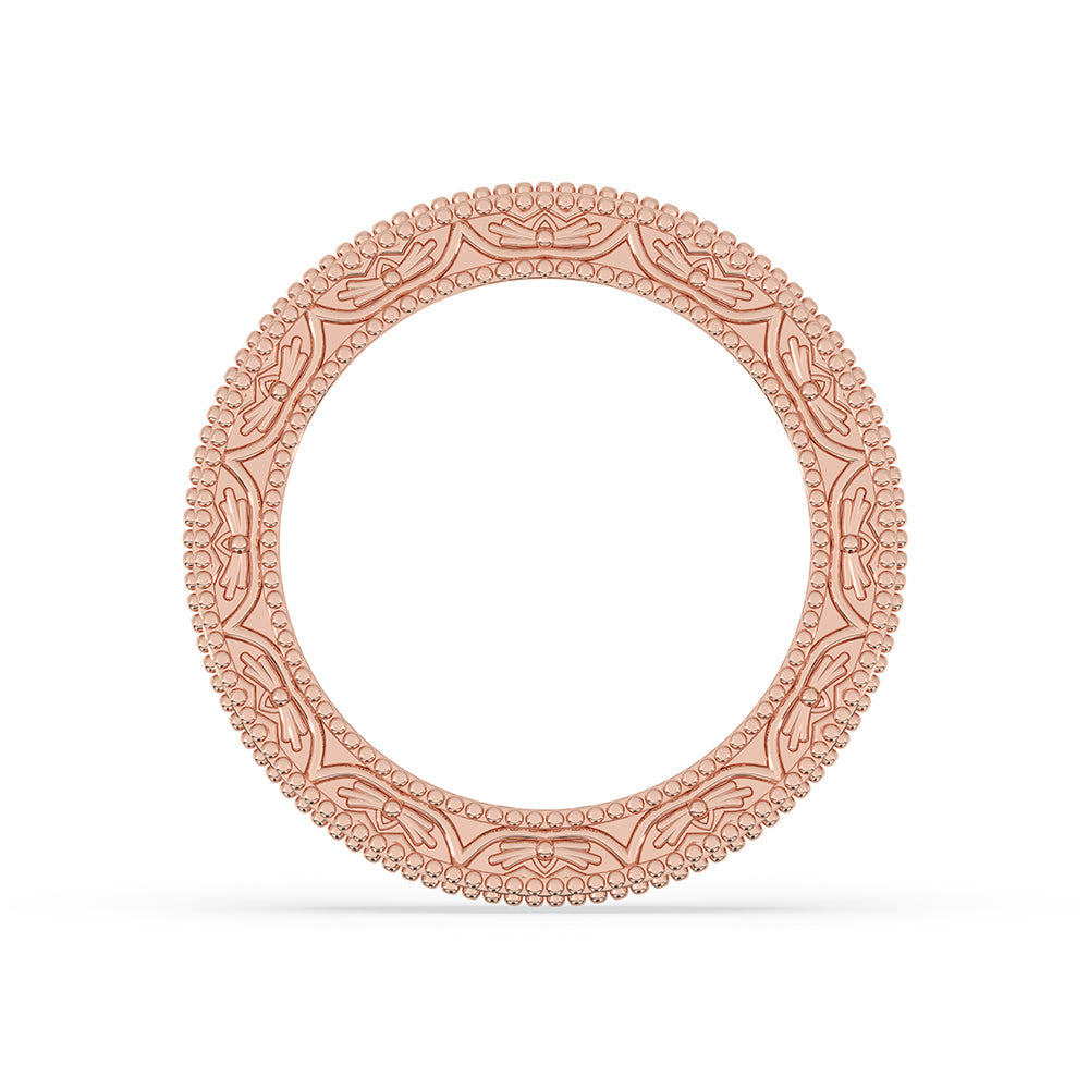 Round Diamond Half Eternity Vintage Wedding Band