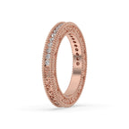 Round Diamond Half Eternity Vintage Wedding Band