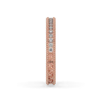 Round Diamond Half Eternity Vintage Wedding Band