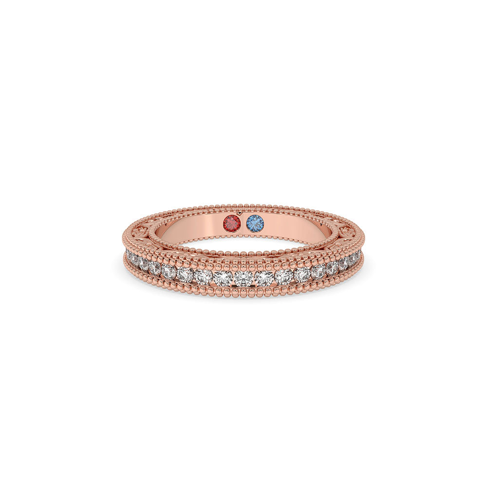 Round Diamond Half Eternity Vintage Wedding Band Image principale du produit